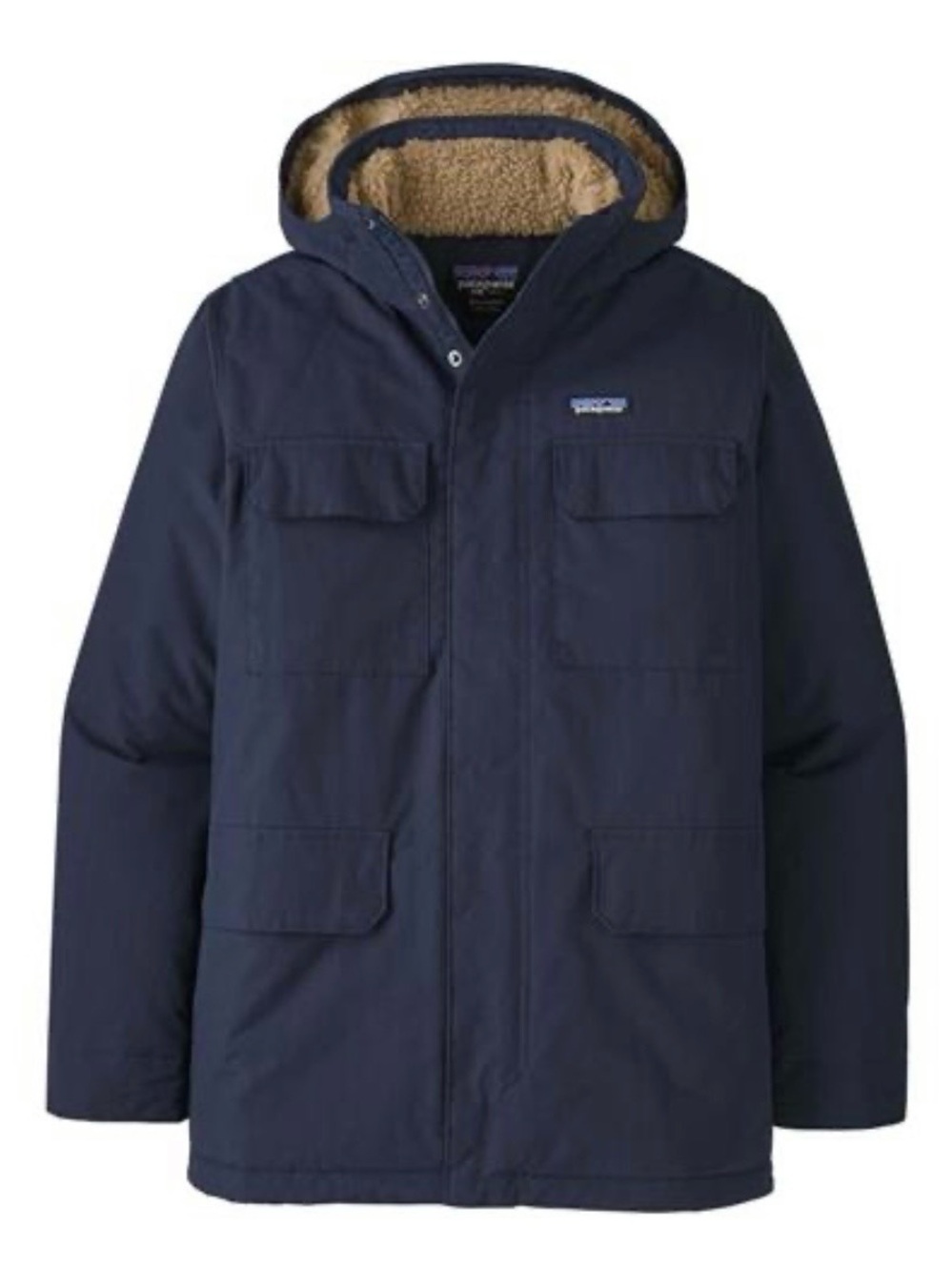 Patagonia Men’s Isthmus Parka Medium Navy Fleece Lined Jacket